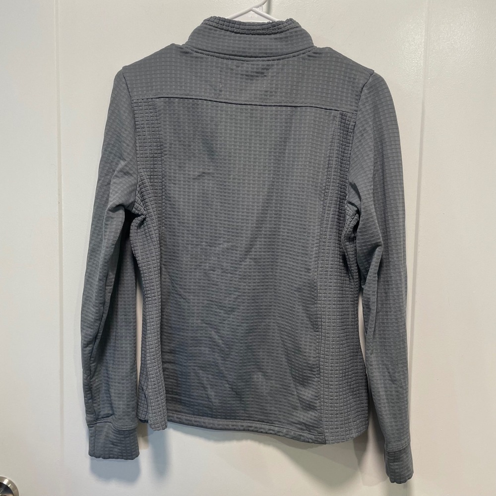 The American Outdoorsman Women Gray Grid Fleece Quarter Zip Pullover Jacket Med - Picture 4 of 7